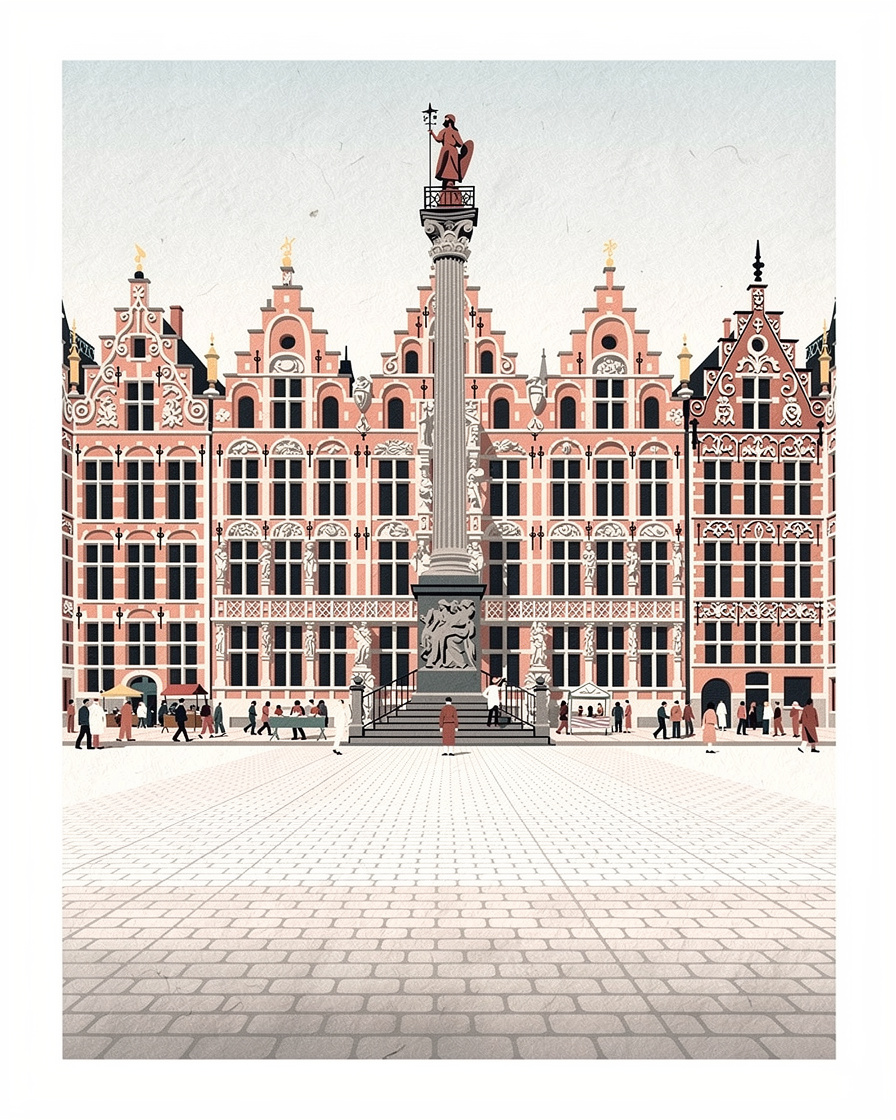 La Grand'Place de Lille noire de monde un samedi de braderie, colonne de la Déesse au centre et façades flamandes dorées en arrière-plan